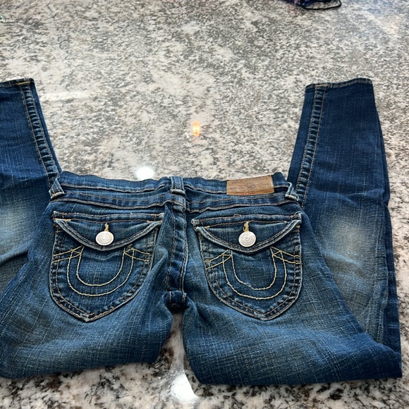 Lot of 2 True Religion Girls Size 10 Jeans Skinny Capri Cropped - Picture 8 of 11